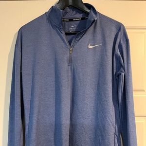 Nike Running - Women's Dri-Fit Blue 1/4 Zip Long Sleeved Tech Shirt - Size S